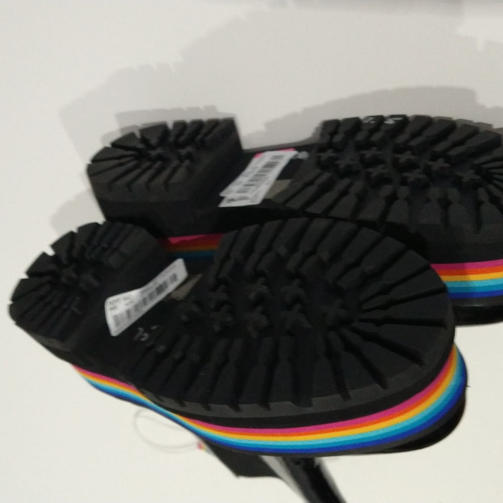 Kurt Geiger London Birdie Chelsea Chunky Lug Sole Rainbow Platform Combat Boots - Picture 5 of 6